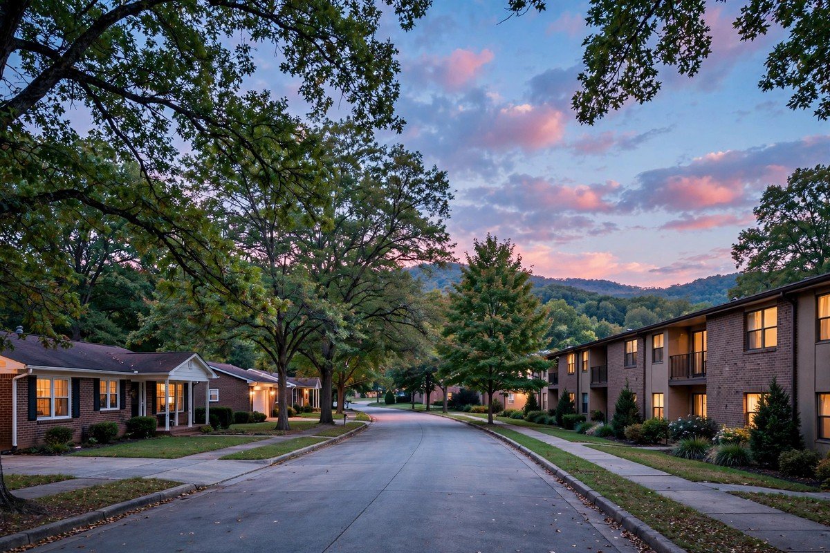 Skyline and neighborhoods of Woodstock, Georgia