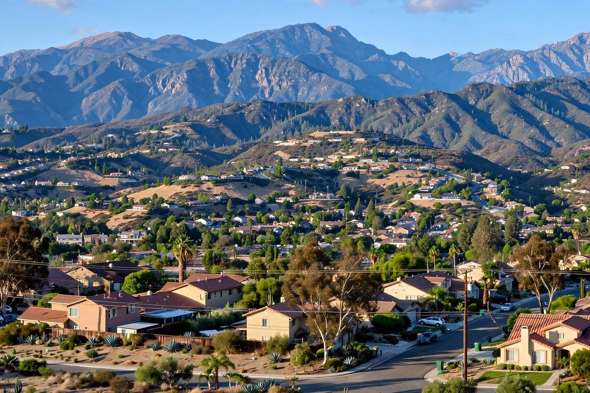 Wrightwood California mountain skyline, slab leak service area