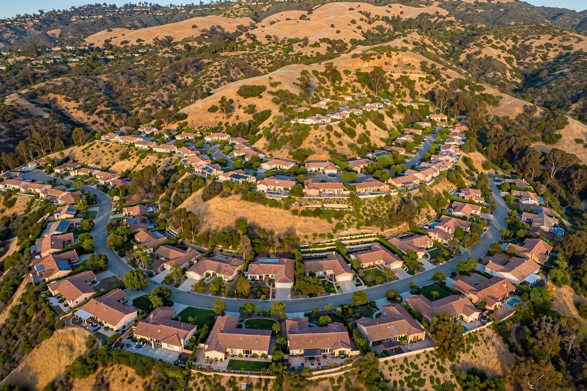 Skyline and neighborhoods of Yorba Linda, California