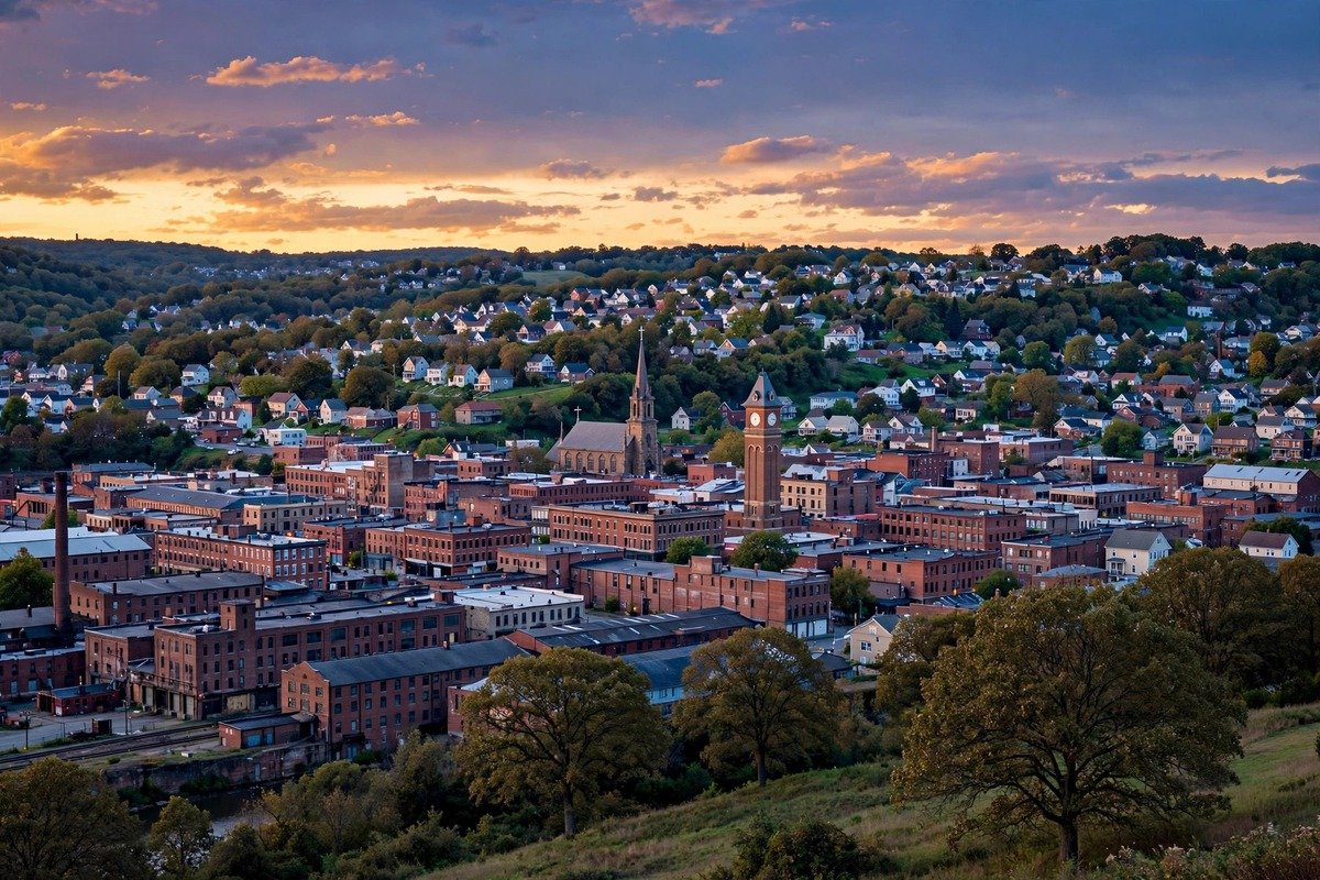 Skyline and neighborhoods of York, Pennsylvania