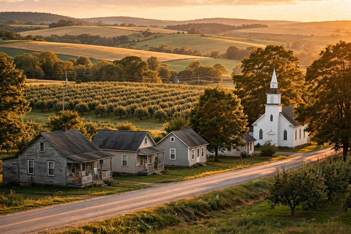 Skyline and neighborhoods of York Springs, Pennsylvania